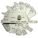RIVERWELD 7 Piece Fillet Weld Set Gage MG11 Rl Gauge Depth Gauges Welding Inspection Test Ulnar Metric & Inch with Markings on 