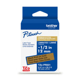 Brother Genuine P-Touch TZe, Black Print on Gold Label Tape (TZePR831), Premium Glitter Laminated,1/2in x 26.2ft (12mm x 8m) for