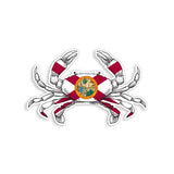 Florida State Flag Crab Sticker FL Fishing Decal Vinyl Die Cut Car Truck Boat Bumper Window Graphic