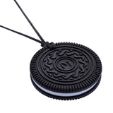 Munchables Biscuit Sensory Chew Necklace - Chewy Fidget Toy for Boys and Girls (Black)