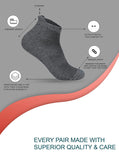 Xjarvis Ankle Length Socks For Men & Women - Moisture-Wicking Odor-Free Breathable Cotton Cushioned Half Terry Combo - Ideal For Sports Gym & Formal Wear - Pack Of 5 Pairs Dark Grey Free Size,Pack of -5 Dark Grey,,B0B4GJNCMN