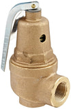 Apollo Valve 10600 Series Bronze Safety Relief Valve, ASME Hot Water, 125 psi Set Pressure, 3/4 NPT Female