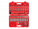 TEKTON 1/2 Inch Drive 6Point Socket and Ratchet Set, 51Piece (1032 mm) | SKT25201