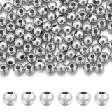 Chuyau 100pcs 4mm Platinum Filled Spacer Beads for Jewelry Making Seamless Smooth Metal Brass Beads for DIY Bracelets Necklace E