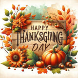 Fall Diamond Painting Kits for Adults,Thanksgiving Day Diamond Art Kits for Adults Beginner Round Full Drills,Pumpkin and Sunflo