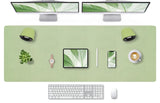 Bloss 47.2 x 16.9 Large Desk Mat, Leather Mouse Keyboard Pad, Non-Slip Writing Pad, Desk Protector for Office, Home - Light Gree