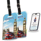 [Pack 2] Tag8 London Smart Bag Tag |Trendy Luggage Tag Id Fashionable Digital Name Tag | Airline Compliant, Sita World Tracer Co