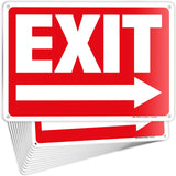 iSYFIX Exit Signs 12 Pack 10x7 Inch with Directional Right Arrows - Rust Free Aluminum, Laminated for UV, Weather, Scratch Resis
