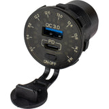 Sea-Dog Round Rainbow Volt Meter W/Dual Usb Charging
