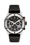 Bulova Mens Marine Star Series A Stainless Steel 6Hand Chronograph Quartz Watch, Black Silicone Strap Style: 98B127