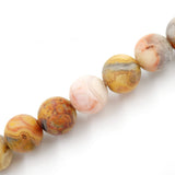 Matte Gemstone Beads for Jewelry Making, Sold per Bag 5 Strands Inside (Matte Crazy Agate, 8mm)