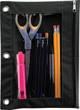 Advantus 67024 Binder Pencil Pouch, 10 X 7 3/8, Black/Clear