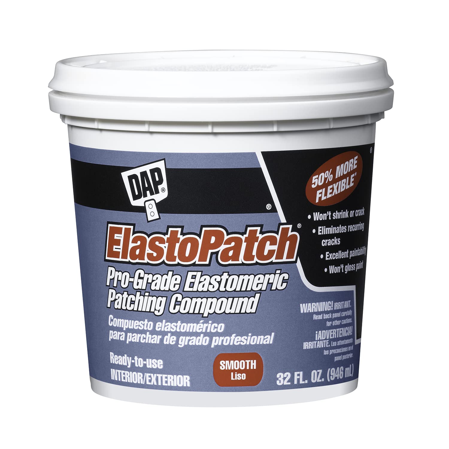 1 Qt Dap 12278 Elastopatch White Pro-Grade Elastomeric Patching Compound