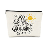 You are My Sunshine Inspirational Makeup Bag Cosmetic Bag Gift for Teen Girls,Birthday Christmas Gifts for Women Friends Mom Wif