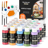 Shuttle Art Acrylic Paint Set, 25 Vintage Colours Acrylic Paints, 2oz/60ml Bottles, Rich Pigmented, Premium Acrylic Paints for A