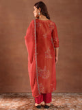 Libas Women'S Silk Blend Kurta Set (49327 Red 2Xl