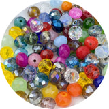 Honkoolly 500pcs Crystal Glass Beads 4mm Faceted Rondelle Glass Spacer Beads with Hole for Bracelets Necklace Earring DIY Jewelr