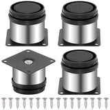 Eoppen 4-Pack 2 Inch Furniture Legs, Stainless Steel Adjustable Round Cabinet Legs with 16Pcs Screw for Cabinet Sofa Shelves Tab