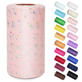 Blush Glitter Tulle Rolls 6 Inch by 50 Yards Sparkle Fabric Ribbon for DIY Tutu Skirt Sewing Bow Wedding Decorations Craft Suppl