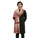 Muffly Chinon Pink Floral Printed Dupatta With Mirror Work Accents, Ethnic Architectural Motifs & Lace Border | Lightweight Fest
