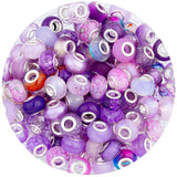 LAIDANLA Purple Mix 100pcs 14mm Round Resin, Plastic, Acrylic Loose Beads for Jewelry Making, Bracelets, Necklaces, Holiday Deco