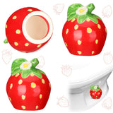 Honeydak 2 Pack Toilet Bolt Caps Decorative Strawberry Toilet Bolt Screw Covers Cute Ceramic Bathroom Decor Fun Themed Gadgets B