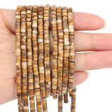 HAAMIIQII 2x4mm Natural Picture Jasper Heishi Spacer Beads 150Pcs Flat Disc Stone Semi Precious Gemstone Loose Beads for Jewelry