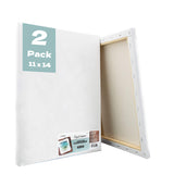 ArtSkills Stretched Canvases for Painting, 11x14 Canvas Painting Supplies for Artists, Blank Canvas Pack, 2Pack