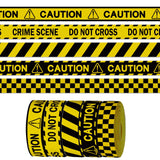 5 Rolls3 Yards Caution Do Not Cross Ribbon for Crafting Sewing, 5/8 Inch Black Yellow Grosgrain Ribbons Warning Safety Strip