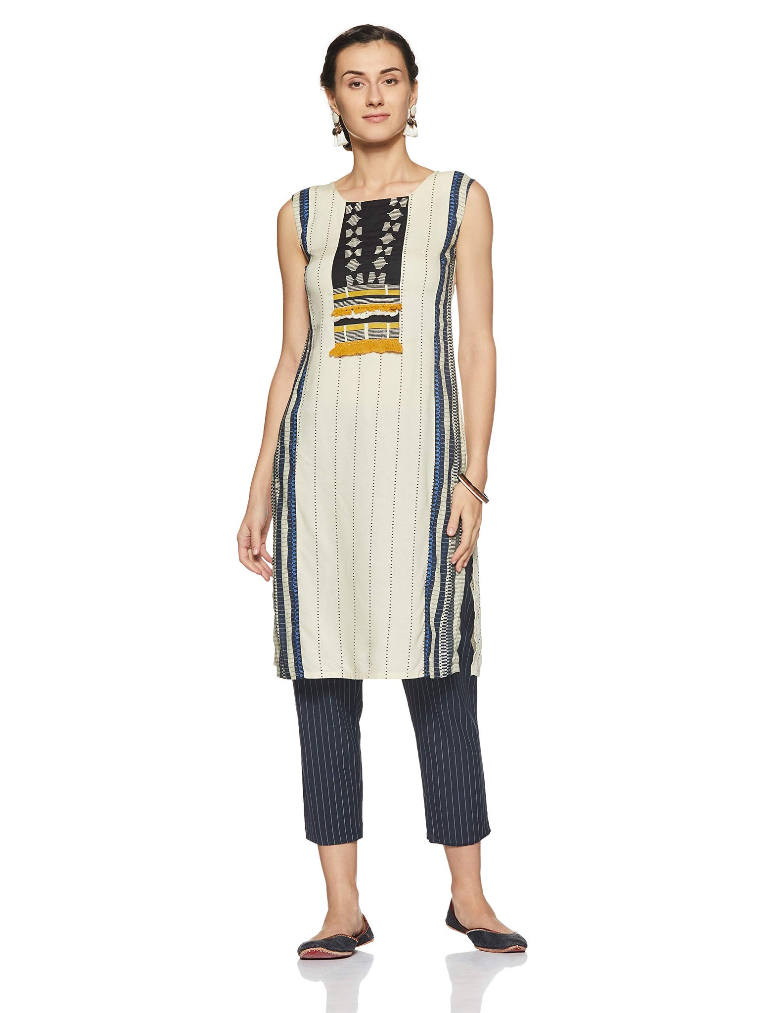 W For Woman Women'S Synthetic Kurta (18Fe17505-51264_White_Large/12)