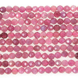 MJDCB 3mm Faceted Natural Red Tourmaline Round Loose Beads for Jewelry Making DIY Bracelet Necklace