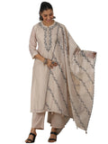 Libas Women'S Chanderi Silk Kurta Set (49456_Beige