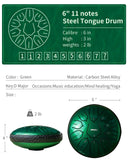 Rain Drum for Outside Garden, Steel Tongue Drum - 6 Inch 11 Notes Metal HandPan Drums,Waterproof Rain Chime,Musical Gifts