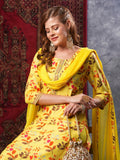 Anni Designer Women'S Cotton Blend Printed Straight Kurta And Pant With Dupatta (Kaleping-Yellow-Nw_L_Yellow_Large),Yellow,L,,,
