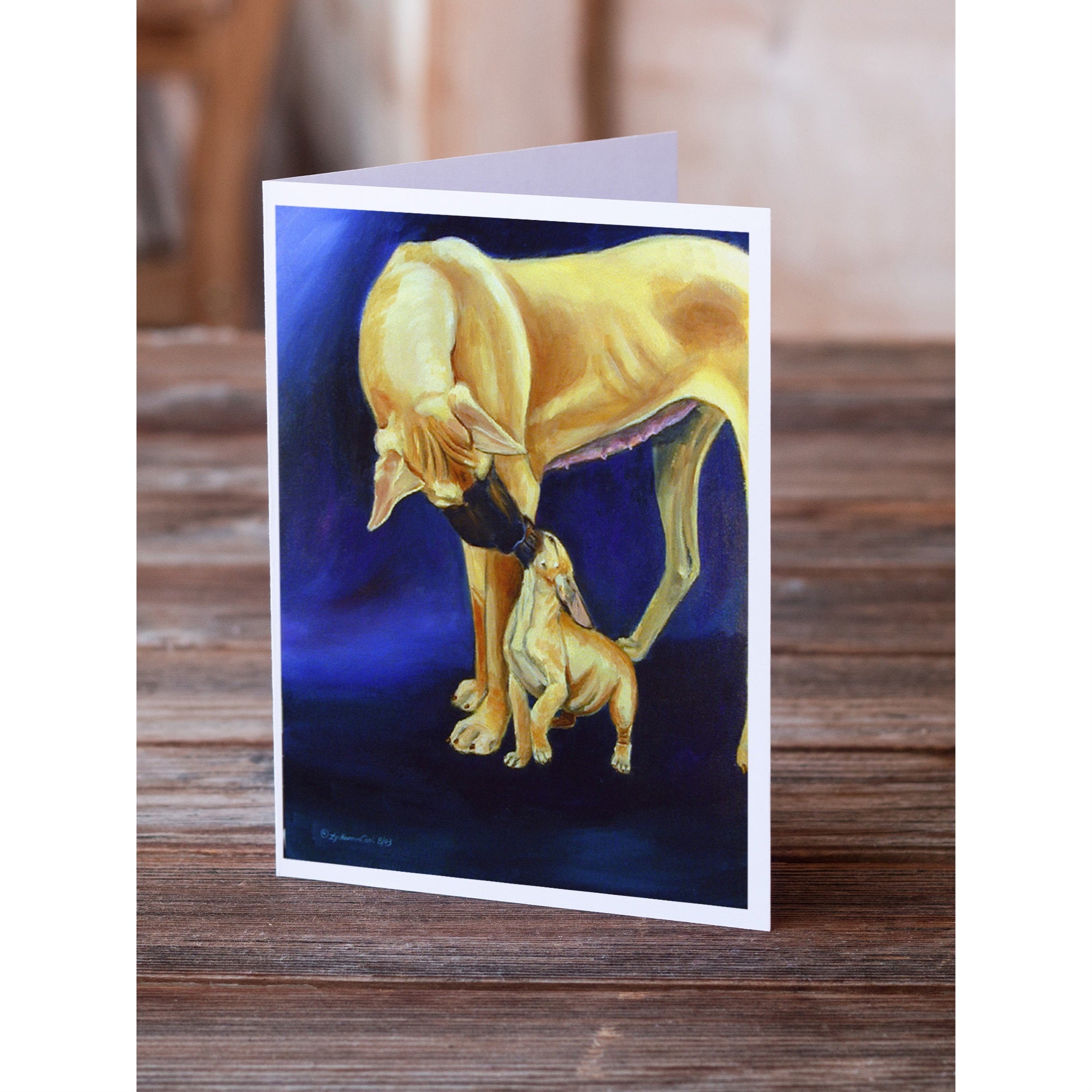 Great Dane And Puppy  Greeting Cards And Envelopes Pack Of 8