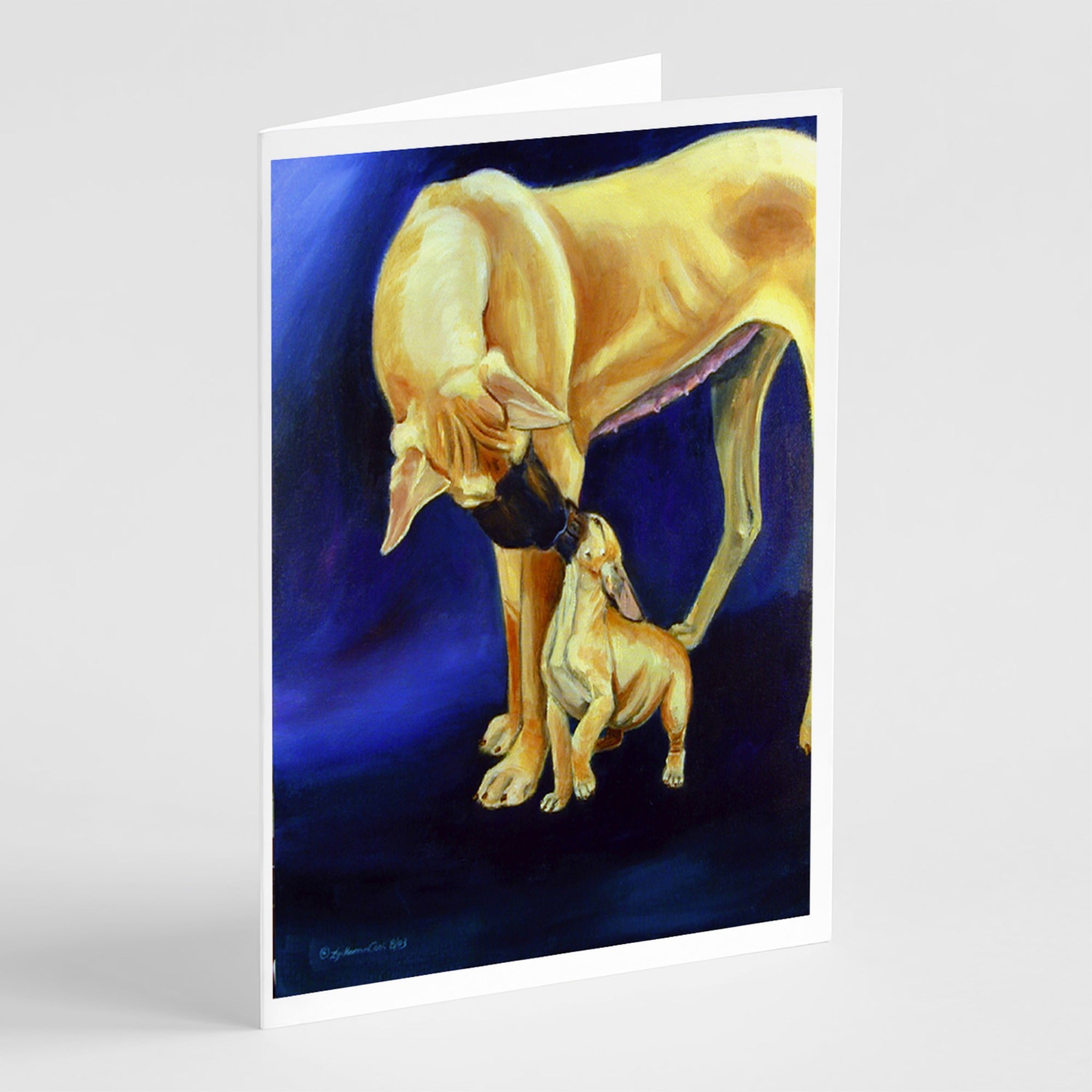 Great Dane And Puppy  Greeting Cards And Envelopes Pack Of 8
