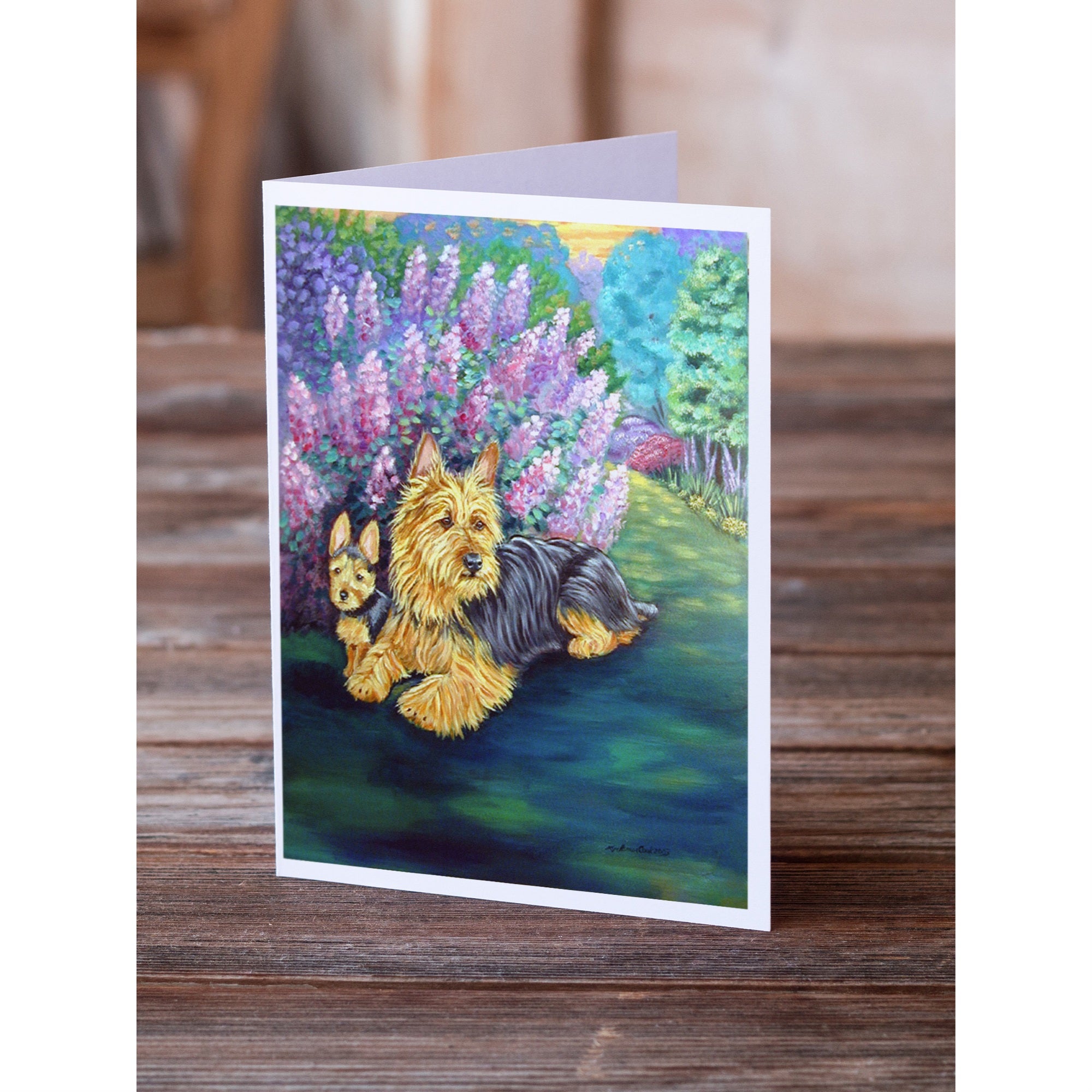 Australian Terrier And Puppy Greeting Cards And Envelopes Pack Of 8