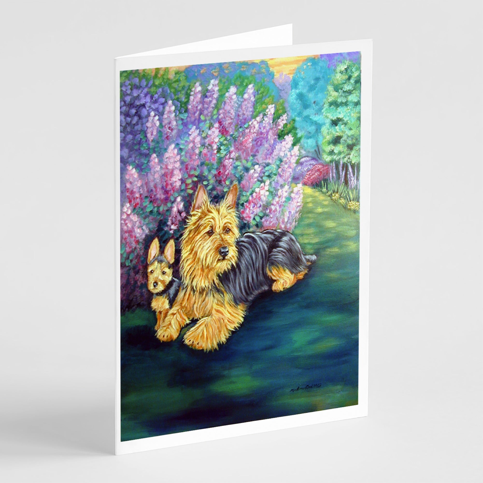 Australian Terrier And Puppy Greeting Cards And Envelopes Pack Of 8