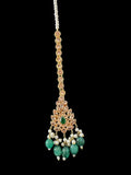 BR500 Kafiya bridal set in golden / champagne stones and green beads ( READY TO SHIP )