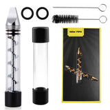 Glass Blunt Pipe Twisty 7-In-1 Grinder Blunt Kit W/ Smoking Metal Tip Cleaning Brush-like New