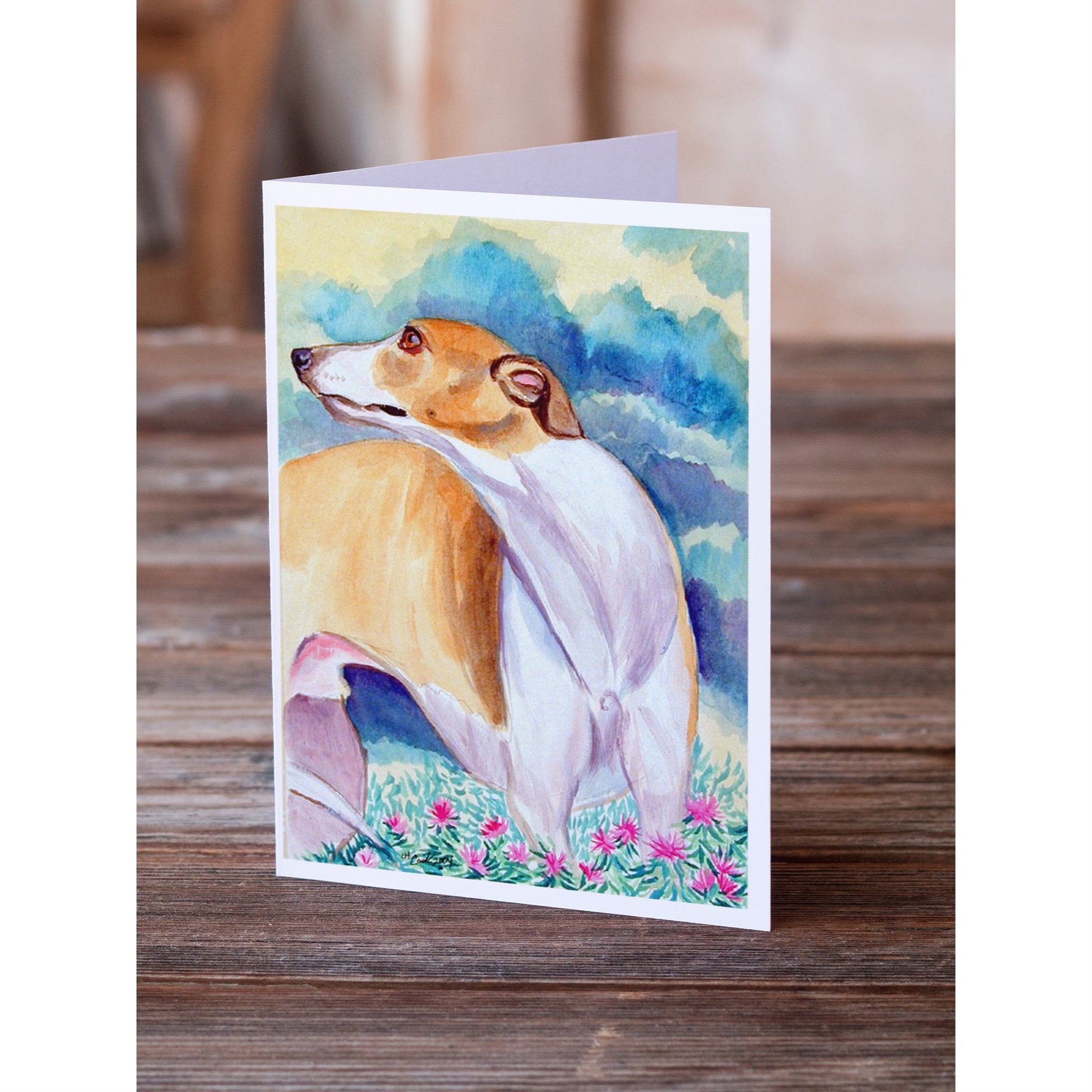 Whippet Greeting Cards And Envelopes Pack Of 8