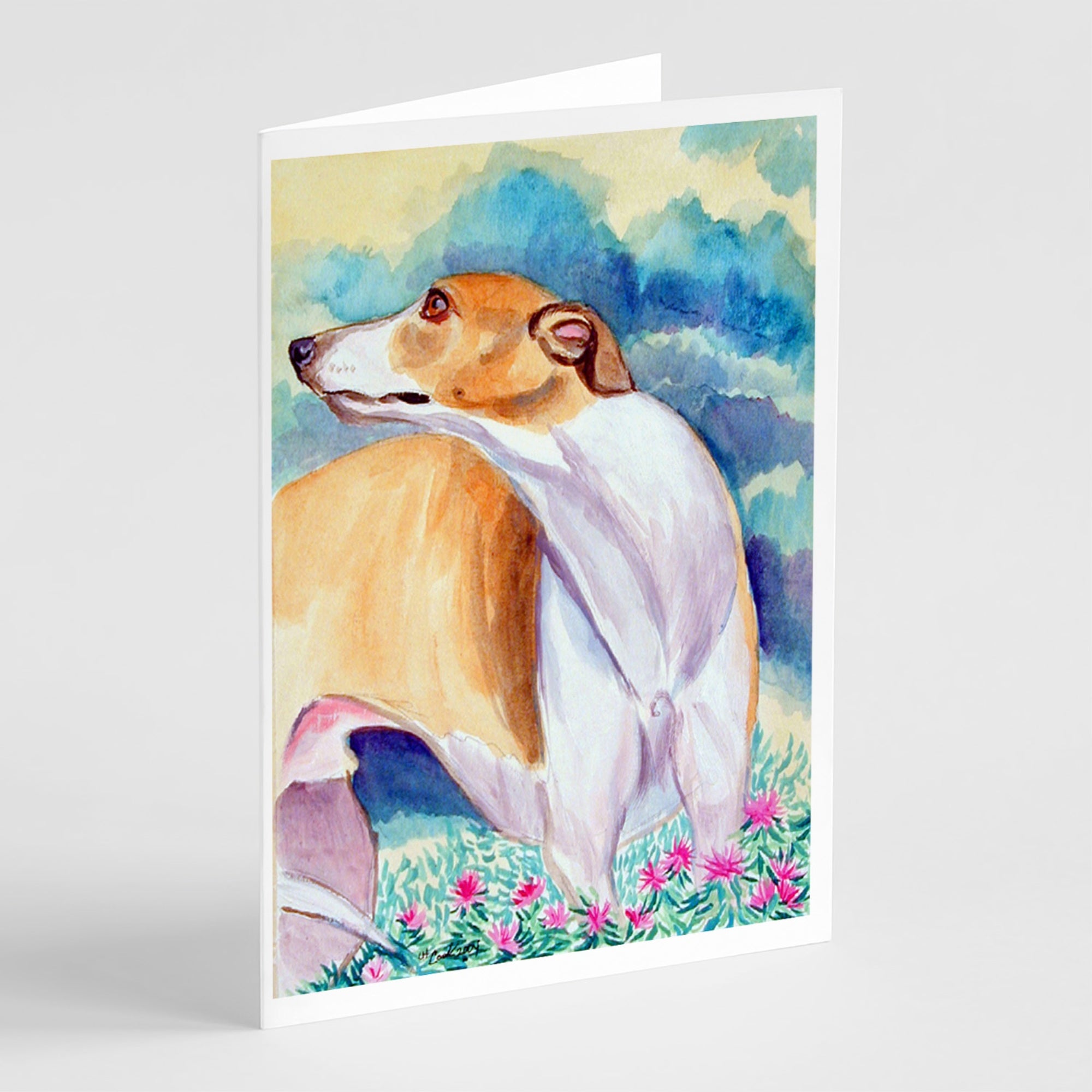 Whippet Greeting Cards And Envelopes Pack Of 8