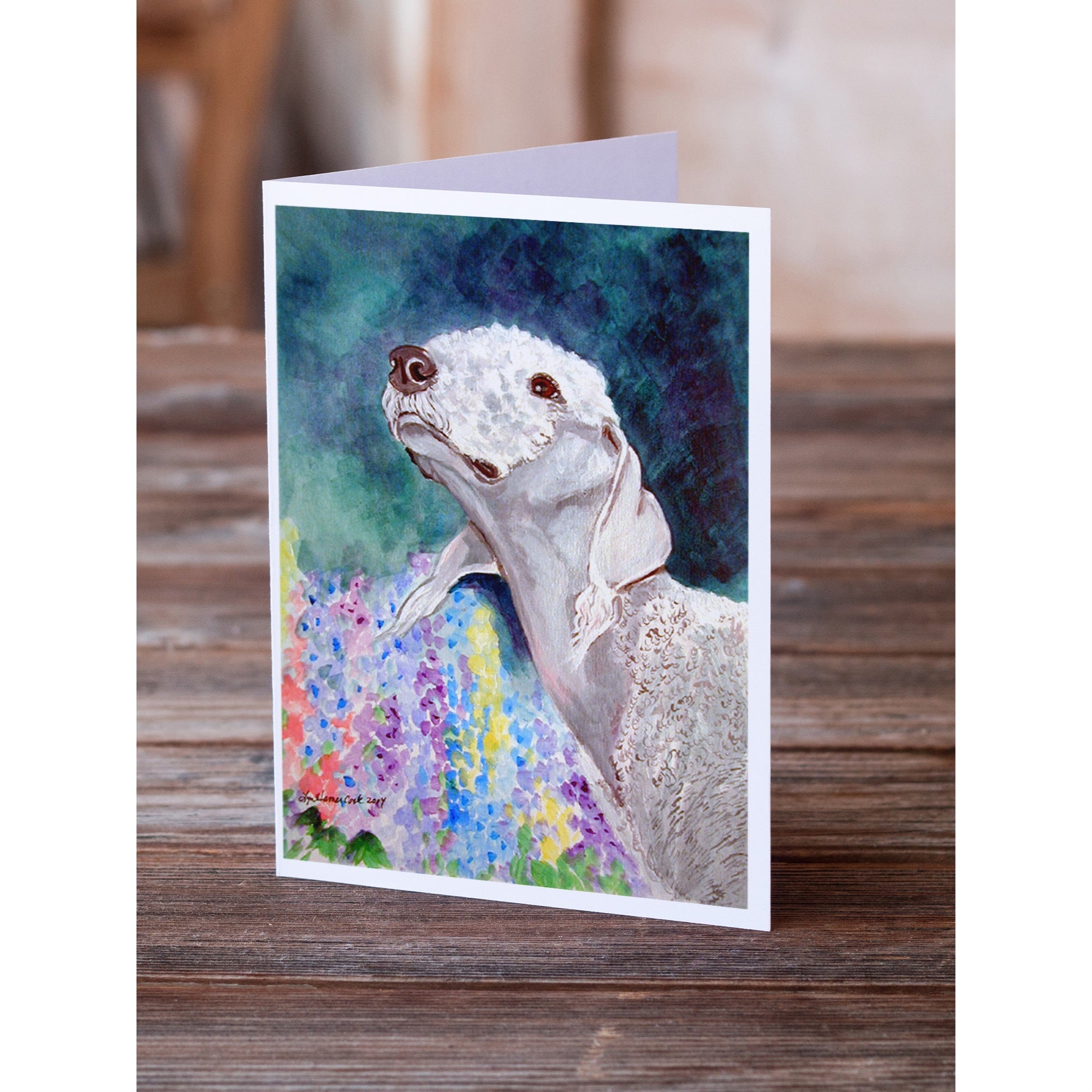 Bedlington Terrier Greeting Cards And Envelopes Pack Of 8