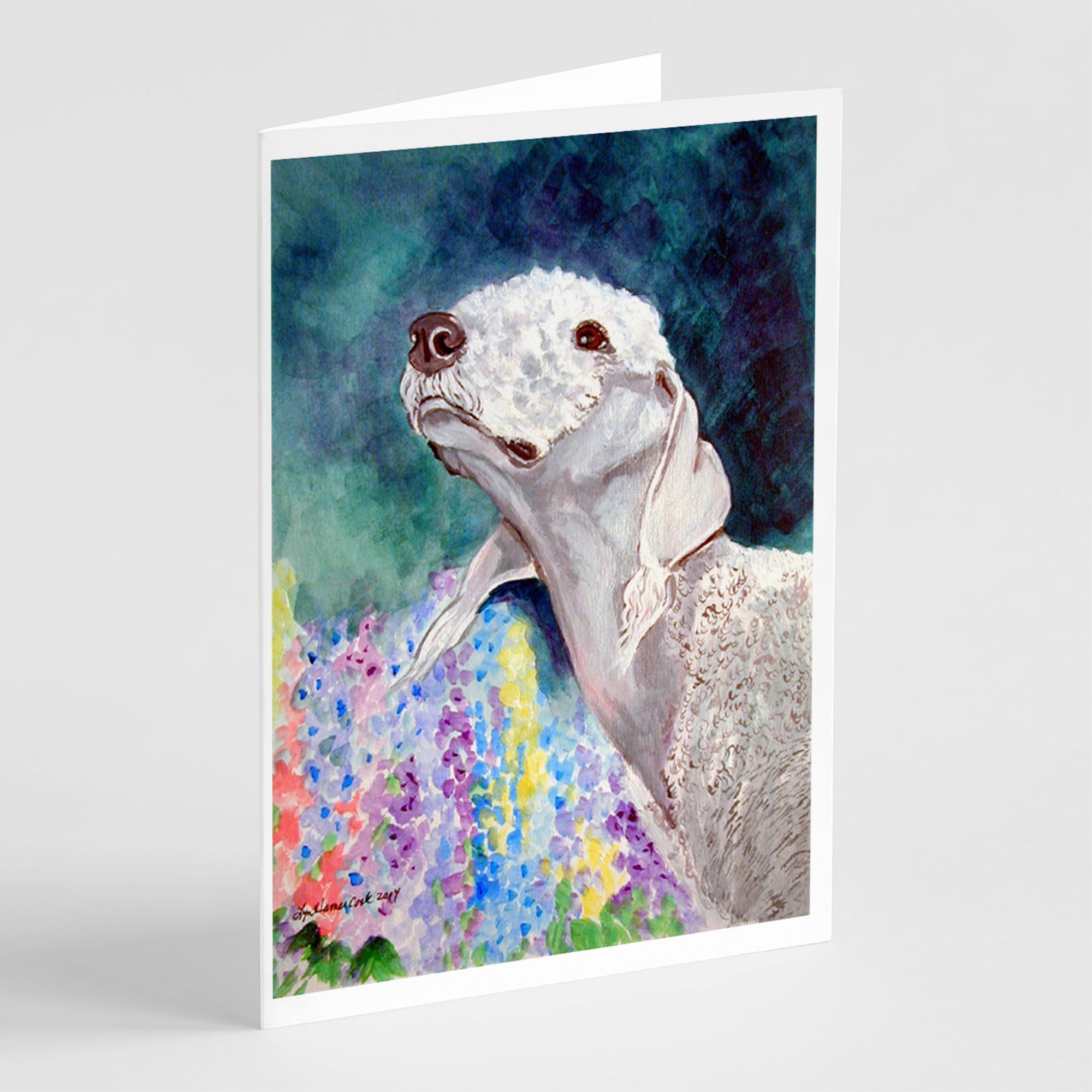 Bedlington Terrier Greeting Cards And Envelopes Pack Of 8