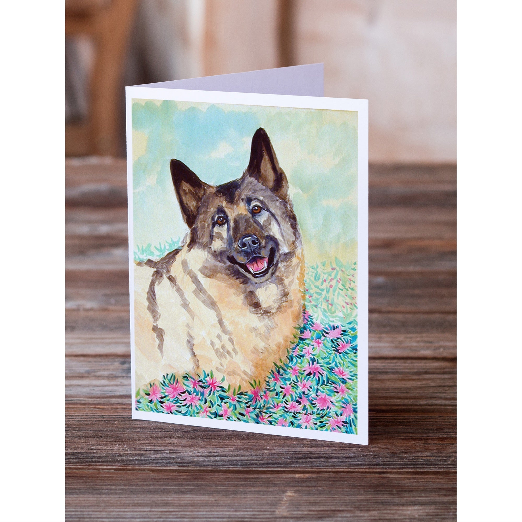 Norwegian Elkhound Greeting Cards And Envelopes Pack Of 8
