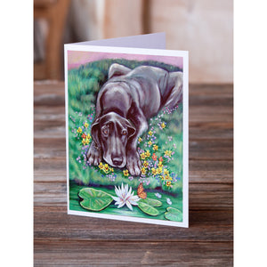Blue Great Dane Greeting Cards And Envelopes Pack Of 8
