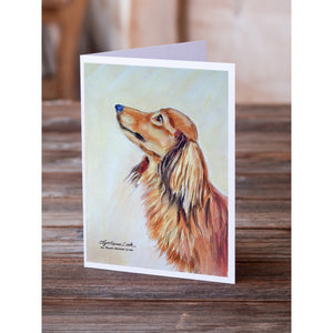 Long Haired Red Dachshund Greeting Cards And Envelopes Pack Of 8