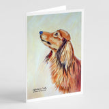 Long Haired Red Dachshund Greeting Cards And Envelopes Pack Of 8