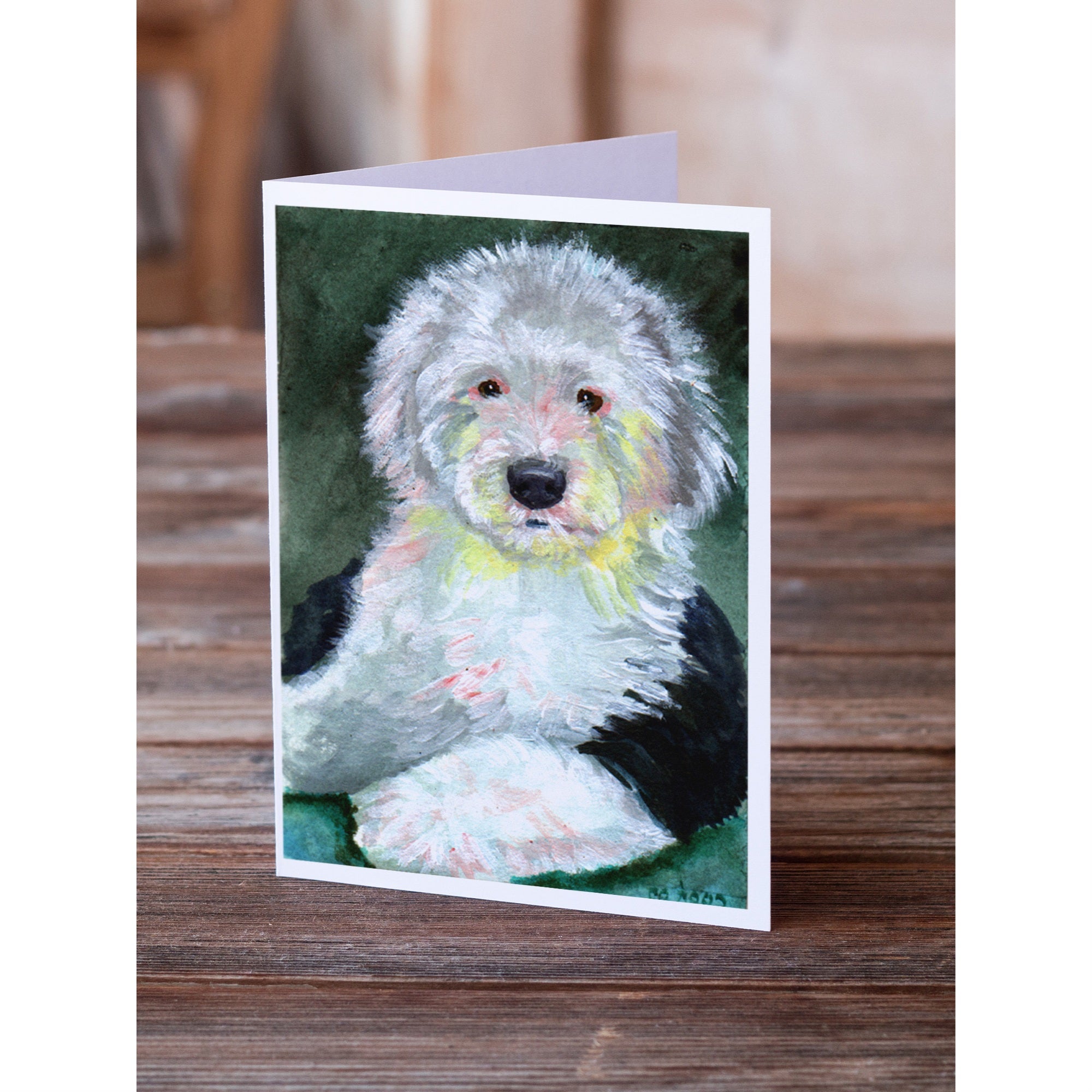 Old English Sheepdog Greeting Cards And Envelopes Pack Of 8
