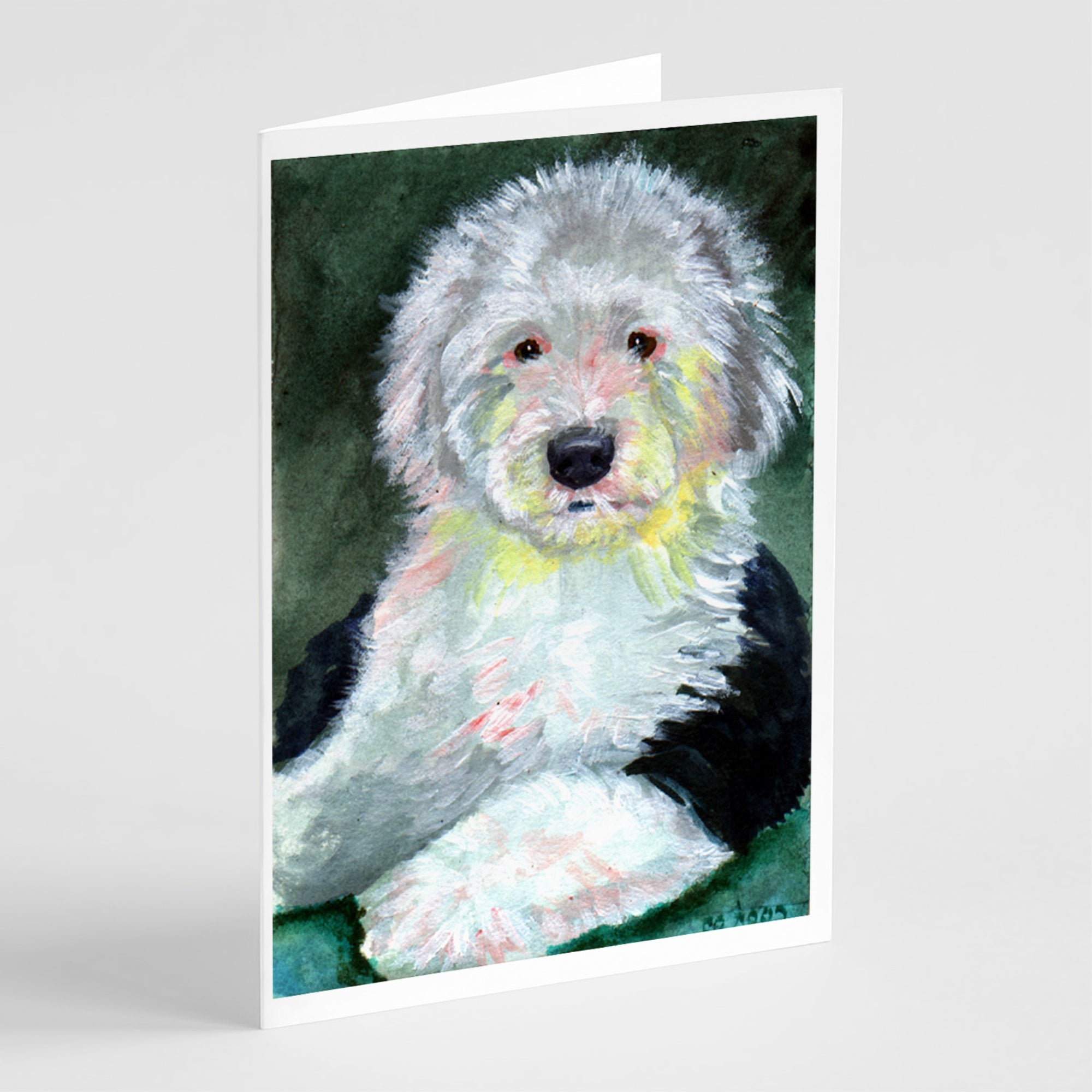 Old English Sheepdog Greeting Cards And Envelopes Pack Of 8